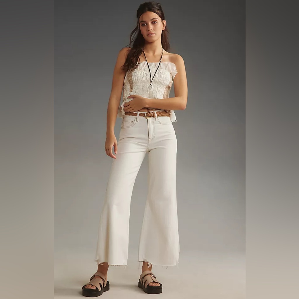 Frame Denim Cream Flare Jeans